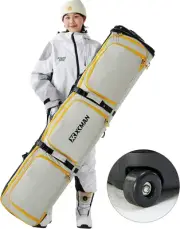 XCMAN Padded Snowboard Bag with Wheels,Adjustable Length 63-75In,Padded Bag f...
