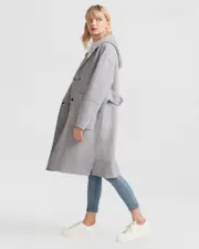 [Belle & Bloom] Walk This Way Wool Blend Oversized Coat - Grey