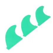 (Green)3Pcs Surfboard Fins PVC Thruster Fins Surfing Board Accessories For ZK