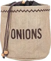 NATURAL ELEMENTS Onion Bag with Blackout Lining, Fabric, Jute, Brown, 20 x 20 cm