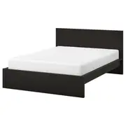 MALM bed frame, high, black-brown, Double