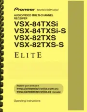 Pioneer Elite VSX-82TXS VSX-84TXSi AV Receiver OWNER'S MANUAL