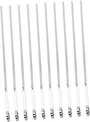 10Pcs Stainless Steel Barbecue Skewers Durable Flat Grilling Sticks for Outdoor Picnics and BBQ Cooking Easy to Hold and Food Evenly