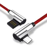 3Pcs Reversible Double 90 Degree Micro USB Braided Fast Charging Data Cable For Phone Tablet