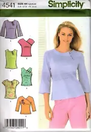 Simplicity 4541 Misses 6 to 12 Multi-Style Option Knit Tops Uncut Sewing Pattern