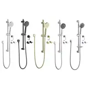 Decaura Wall Tapware Hand Held Shower Head On Sliding Rail Set Shower Mixer Tap