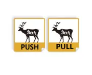 Deer Black And White Animal Push Pull Door Sign Vinyl Stickers Shop