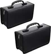 2Pcs Capacity Storage Case Disc Holder Pouch Organizer for Movies and Music for Home and Travel