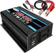 zolyet 4000W lige Digital Car Inverter 2 USB Output Ports Modified Sine- Converter with Display Black 12V to 220V