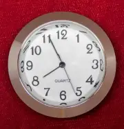 Seiko Insert Clock Movement NEW Quartz Fit Up 1 7/16" Silver w/ White Dial 37WWA
