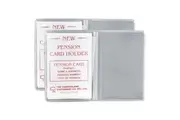2PK Cumberland Pension Identification Card Holder Dual Pocket Clear PVC 10x7cm