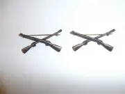 b7677p WW 1 US Army Officer Collar Infantry Crossed Rifles brass pair IR30A