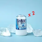 GRACE Natural Deodorant Roll-on, Alum Formula Stop Bacteria, 2 x 70g.