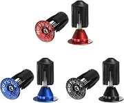 uxcell 3Pair Bar End Plugs Aluminum Handlebar End Caps Bike Plugs 0.7oz Expanding Locking for MTB Road BMX Fixed Gear Bike, Red Blue Black