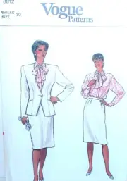 Vogue 8812 Sewing Pattern Jacket Skirt Blouse Size 10 Vintage