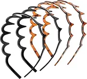 Wavy Headband, 4PCS Zigzag Headbands Trendy Wavy Headband with Teeth Non-pinching Flexible Headbands for Girls