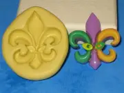 Flour de lis 2D Push Mold Silicone Mardi Gras A156 Cake Topper Candy Gumpaste