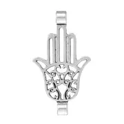 Sexy Sparkles 2 Pcs. Connectors Links Findings Hamsa Hand/ Palm Antique Silver 4