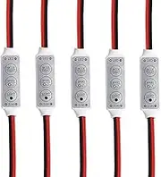 5PCS Mini LED Dimmer Controller 12V -24V LED Strip Dimmer Single Color Controller Brightness Dimmer 3 Keys ，Suitable for Monochrome Light Strips