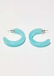 Celestial Luv Stoned Hoop Earrings