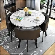 YAXANSIH Modern Conference Room Table Business Coffee Table Modern Business Negotiation Dining Table and Chair Combination，Coffee Table Conference Room Table，Area Home Balcony Small Round Table(Black