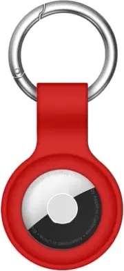 Silicone AirTag Holder/Keyring, red