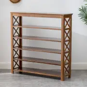Entryway Shoe Rack 6 Tiers Bamboo Shelf 20 Pairs Shoe Storage Organizer Shelf