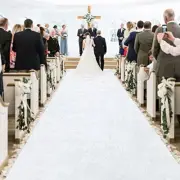 White Aisle Runner for Wedding Ceremony 5FTx15FT Wedding Aisle Runners for In...