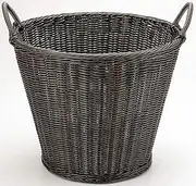 Banyo 91410L Resin Deep Basket with Hands, Dark Brown, Large, Stainless Steel Frame, Diameter 17.7 x Height 14.2/16.9 inches (45 x 36/43 cm)