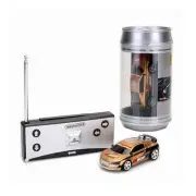 Mini RC Car in a Can Radio Remote Control Micro Racing Car (Gold)