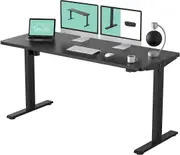 Height Adjustable Electric Standing Desk - Home Office Table (Black, 150x60cm)