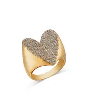 Bloomingdale's Fine Collection 14K Yellow Gold Diamond Pave Heart Ring, 0.66 ct. t. w.