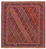 Traditional Vintage Hand-Knotted Carpet 3'11" x 4'3" Wool Area Rug