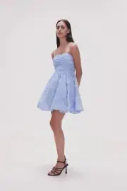 AJE Evangeline Mini Dress AU 14/US 10 LIGHT SKY BLUE BNWT