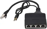 Zopsc RJ45 Ethernet Splitter High Speed 1 to 4 Out, 1000Mbps Network Splitter Ethernet Hub with USB Interface, Internet Switch for ADSL Modems, TVs, Set Top Boxes, Routers, Zopsc9ye6rfnvau