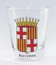 Barcelona Spain Coat of Arms Shot Glass Glassware