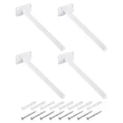 4Pcs 8" x 2" Wall Mounting Floating Shelf Bracket Blind Shelf Support, White
