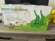 Square Button/Fridge Magnet Maker Machine, 50mm/2" Square w/Graphic Punch NIB