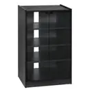HOMCOM Standing Media Storage Adjustable 5-Shelves Modern Styled Woods Black