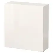 BESTÅ shelf unit with door, white/Selsviken high-gloss/white, 60x22x64 cm
