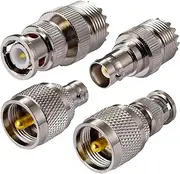 Vecys CB Radio Adapter SO239 PL259 UHF to BNC Antenna Adapter 4 Kit for CB Antenna Amateur Radio Walkie Talkie Handheld WLAN Devices (4 Pcs)…