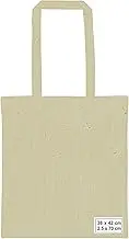 PREMIUM QUALITY CALICO TOTE BAG WITH LONG HANDLES - 38 x 42 cm NATURAL - PACK OF 50 PCS
