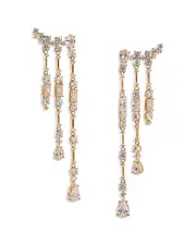 Nadri Everleigh Cubic Zirconia Fringe Climber Earrings
