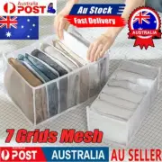 7 Grids Mesh Storage Bag Clothes Jeans Pants Drawer Organizer Boxes Foldable CG