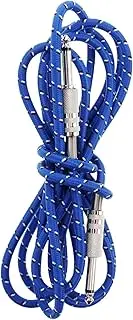 SUPVOX Guitar Cable Stereo Audio Cord for Electric Bass Electric Guitar Keyboard and Amplifier High Fidelity Sound with Blue Fiber Mesh Shielding