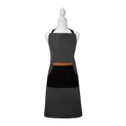 J Elliot Home Selby Cotton Apron 83 x 68 cm Charcoal & Black