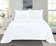 Ramesses Cashmere Touch Flannelette Sheet Set, Queen, White