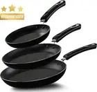 Non-Stick Frying Pan Set - 3pc Induction Hob, Chef Pan Set 20cm, 24cm, 28cm