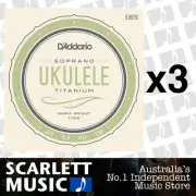 3x D'Addario EJ87S Pro-Arte Titanium Soprano Ukulele Strings *SET OF 3 PACKS*