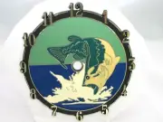 RAMAR Vtg Clock Face Wide Mouth Bass 5.5" Plastic Self-Stick NOS New On Paper